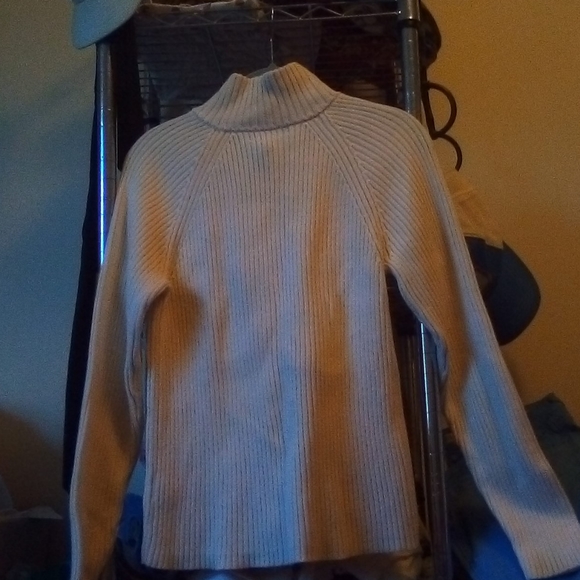 Ralph Lauren white ribbed turtleneck sweater sze L - Picture 5 of 8